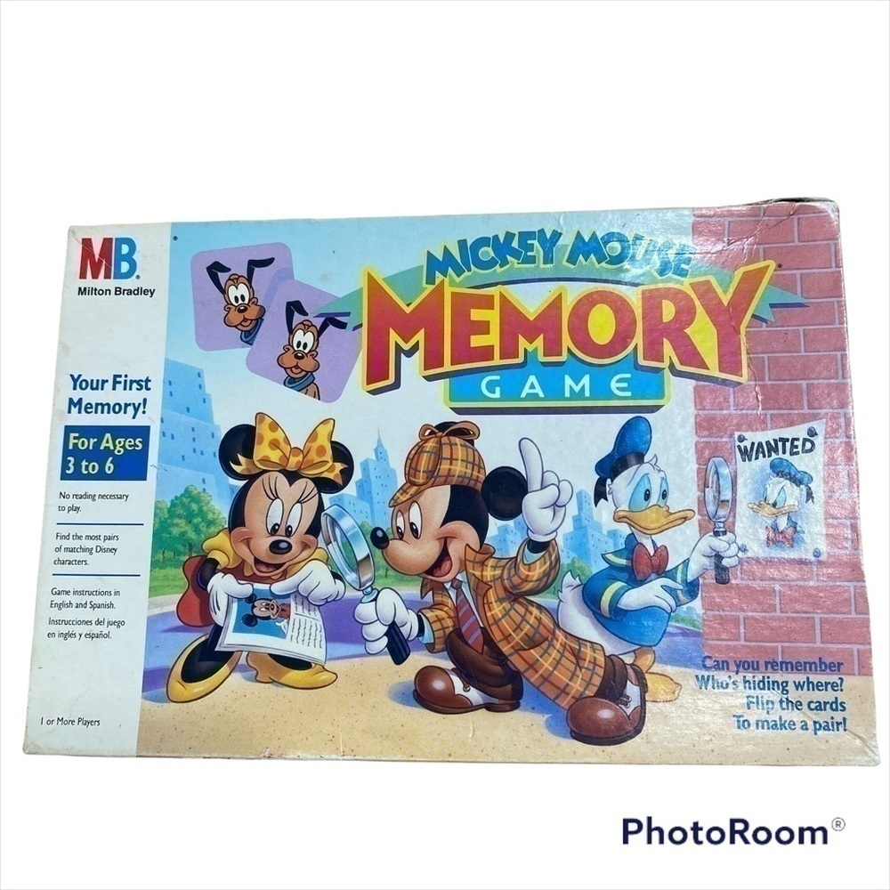 Vintage Disney Memory Game Mickey Mouse Kids Toy